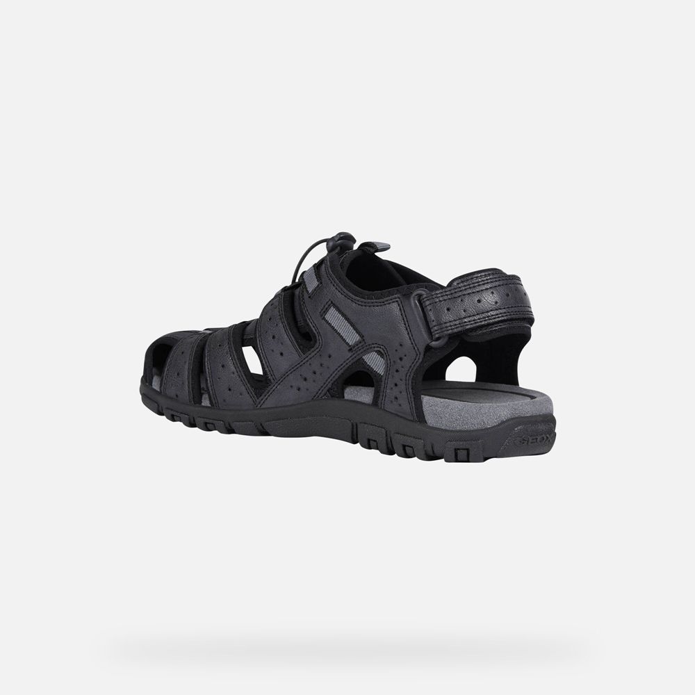 Geox Sandals Black Strada - Geox Mens Shoes - WFMRCN023